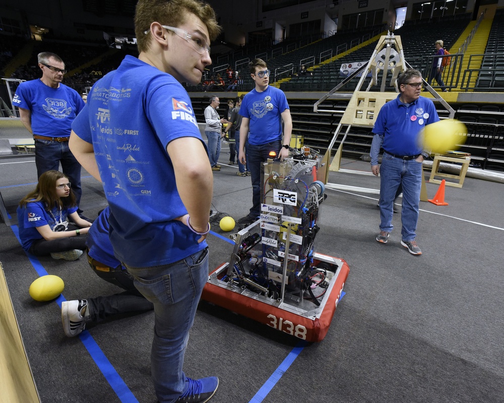 Wright-Patterson Air Force Base supports Miami Valley FIRST Robotics competition for STEM students