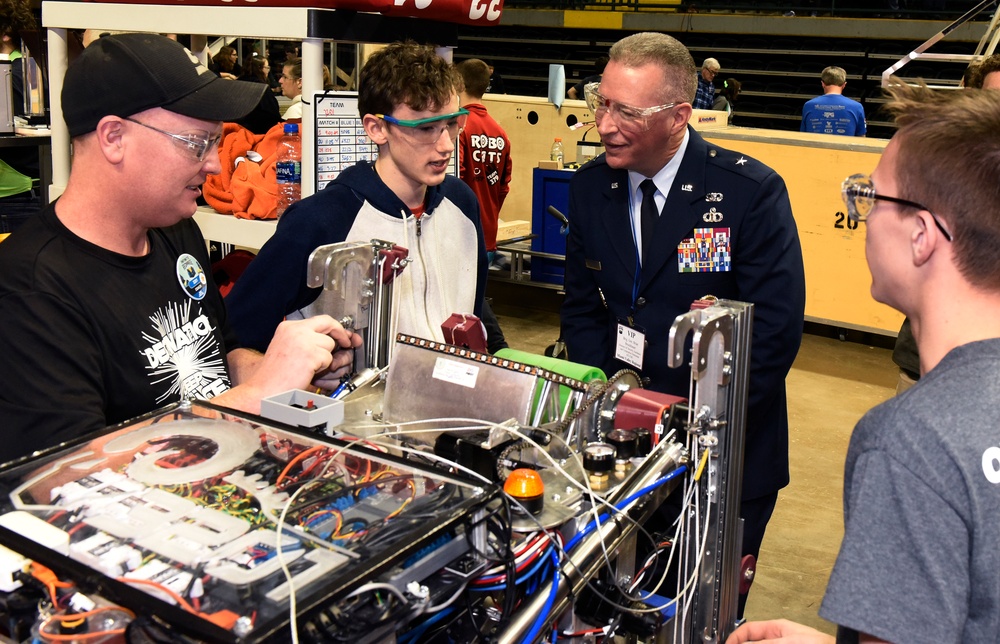 Wright-Patterson Air Force Base supports Miami Valley FIRST Robotics competition for STEM students