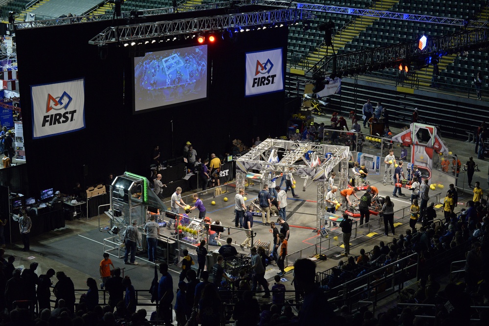 Wright-Patterson Air Force Base supports Miami Valley FIRST Robotics competition for STEM students
