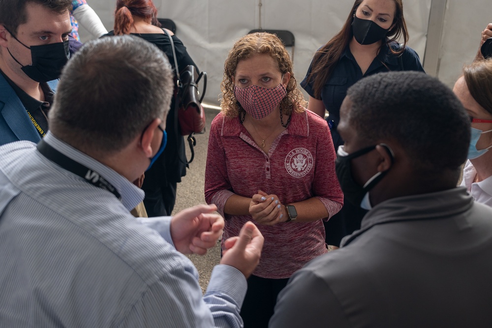 Rep. Debbie Wasserman Schultz Visits Miami Community Vaccination Center