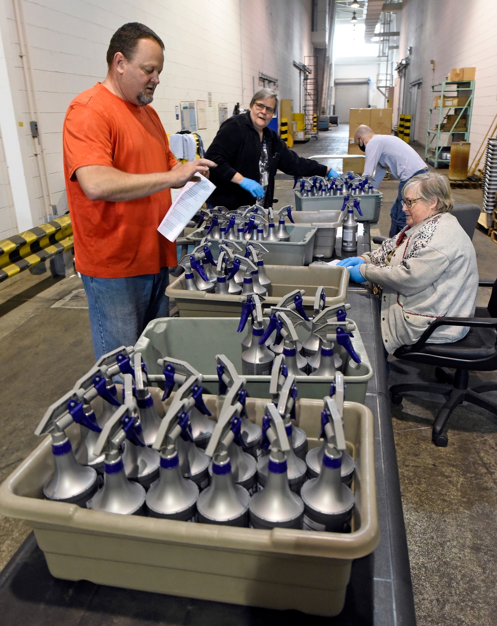 88th Logistics Readiness Squadron prepares sanitizing solution for COVID-19