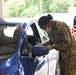Pre-screening at Wheeler Army Airfield COVID-19 Vaccine Drive-Thru
