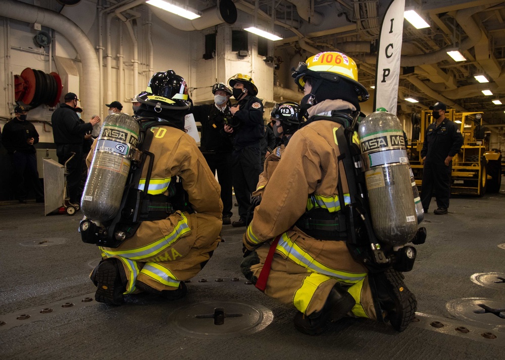 CFAS and USS America Conduct Chapter 12 Fire Drill