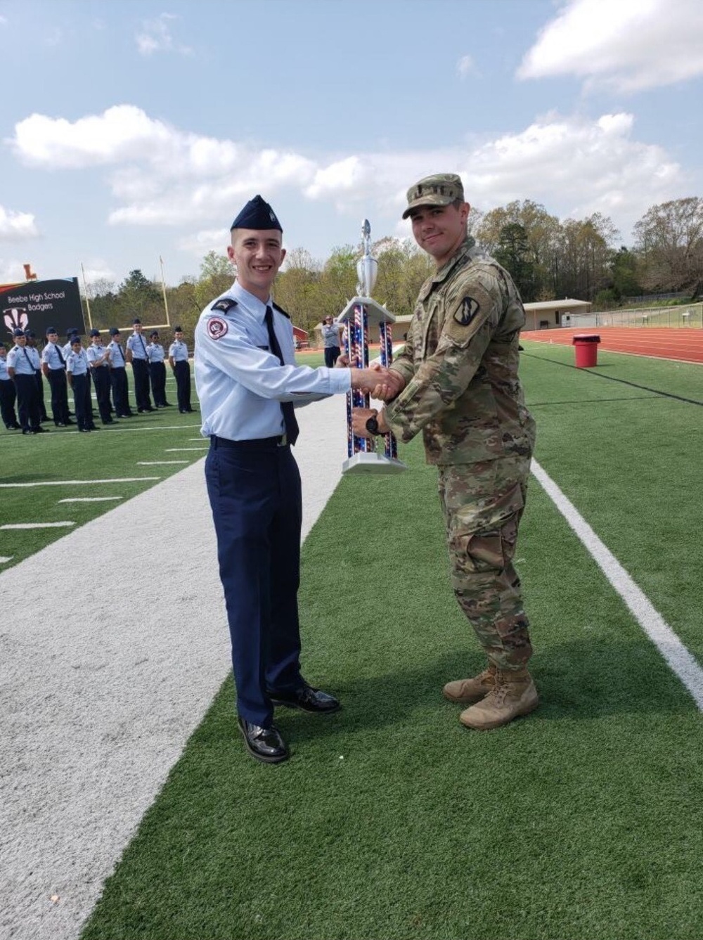 Full Circle: Little Rock Airman judges hometown’s JROTC drill competition