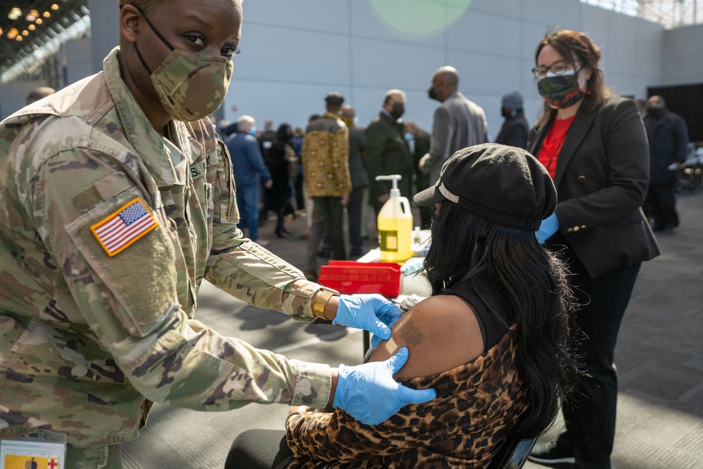 Governor Andrew Cuomo visits Javits Center NY Vaccination Site