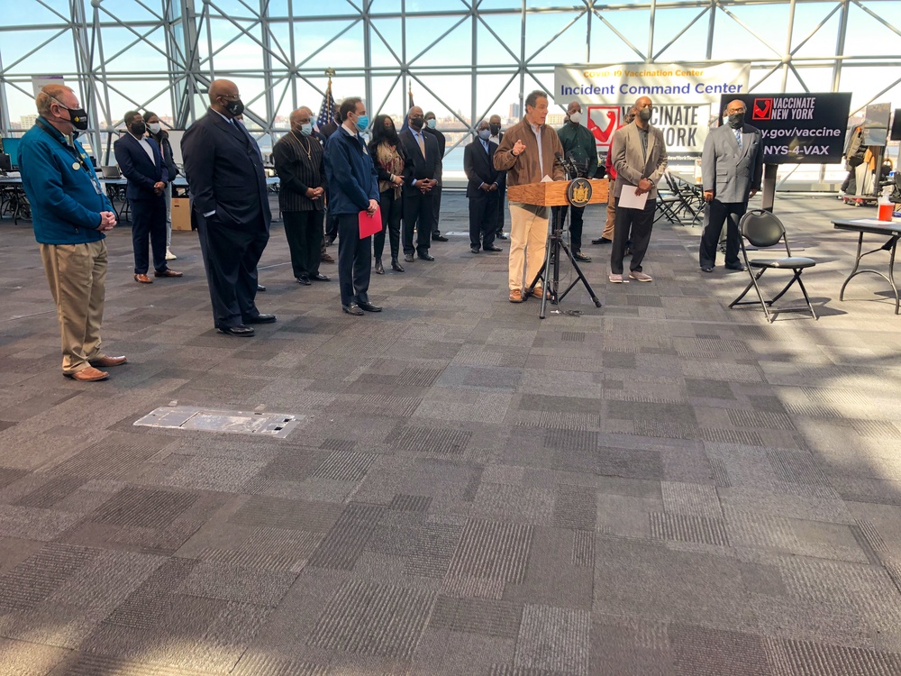 Governor Andrew Cuomo visits Javits Center NY Vaccination Site