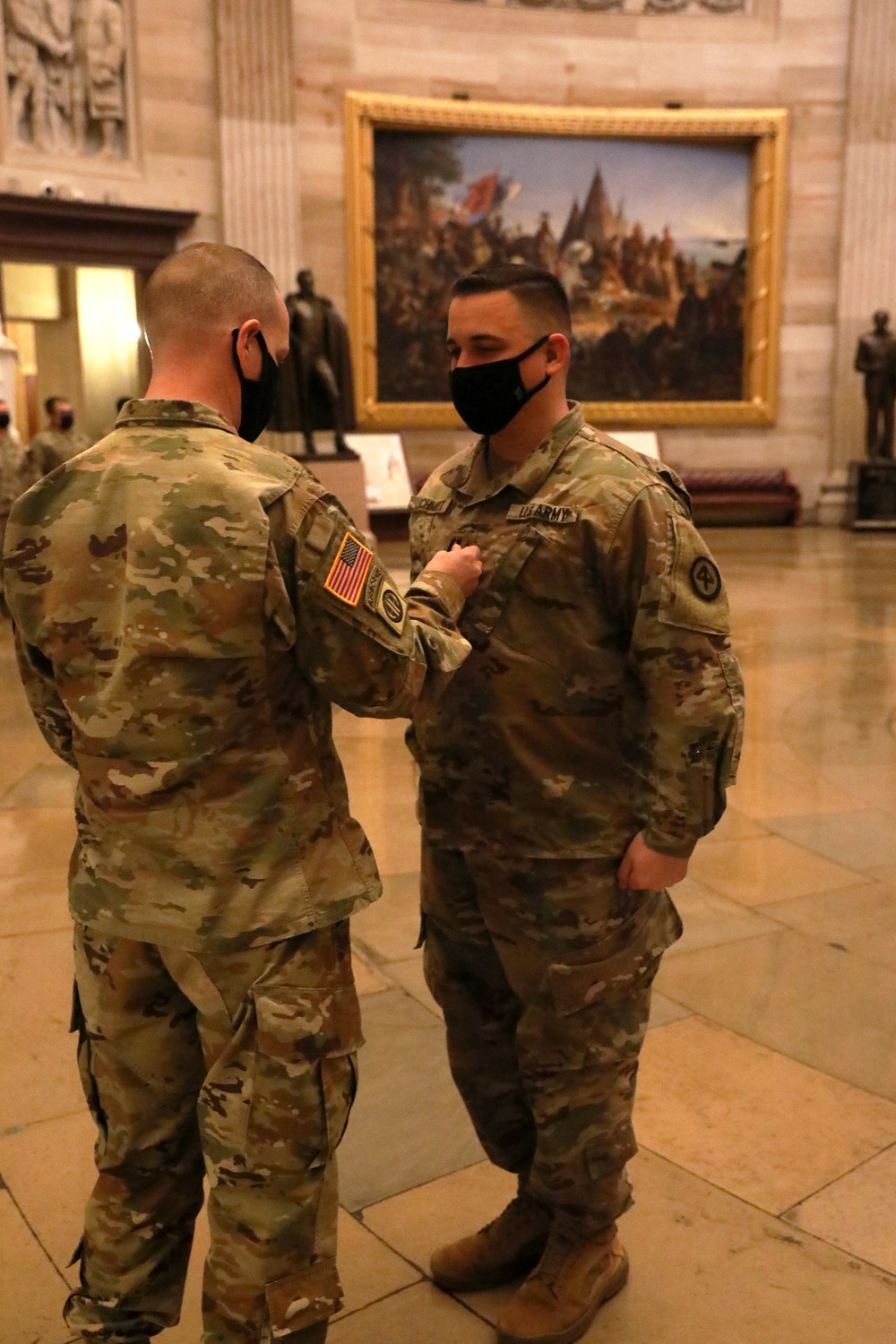 New Jersey National Guard soldiers hold promotion, reenlistment ceremony in Rotunda