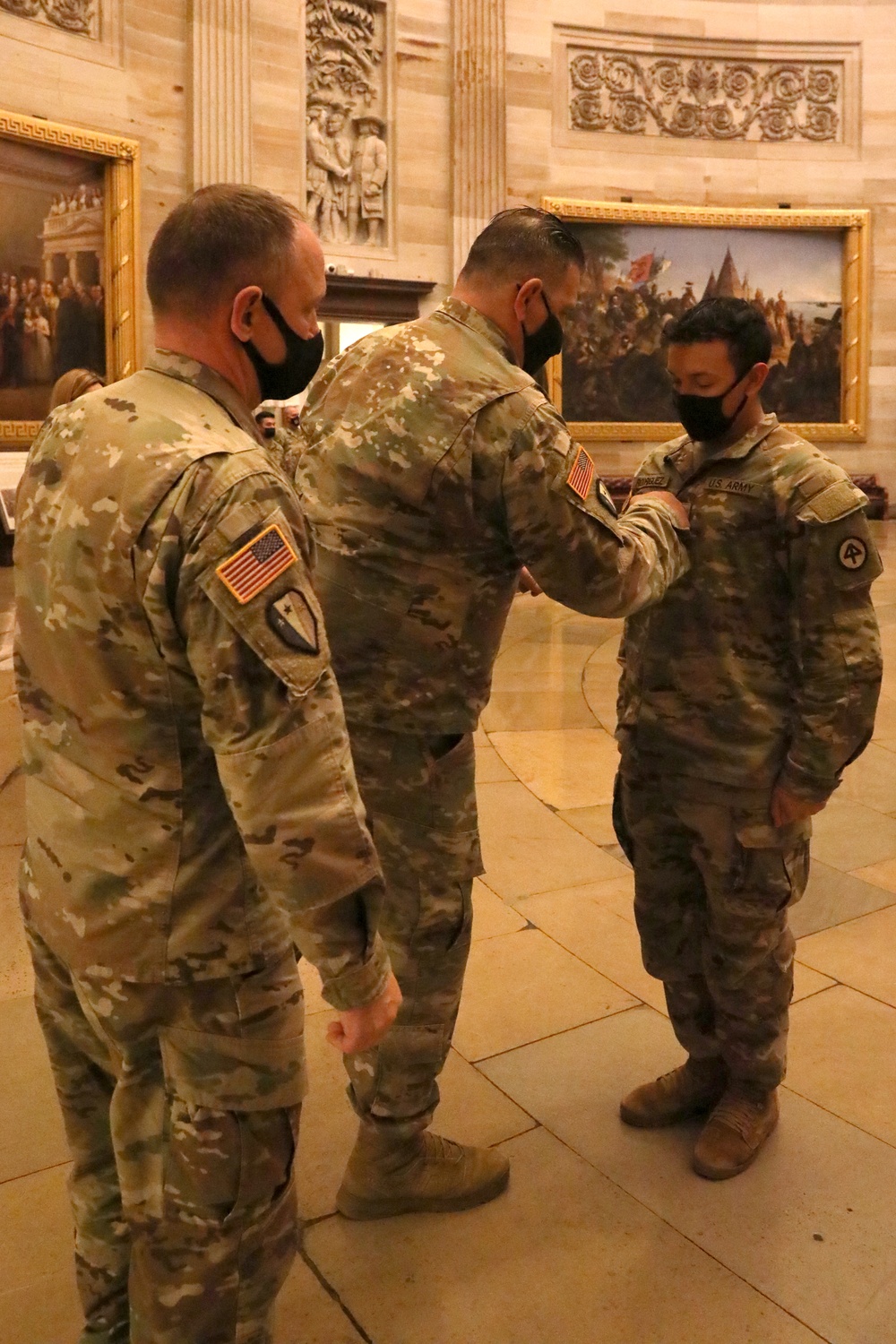 New Jersey National Guard soldiers hold promotion, reenlistment ceremony in Rotunda