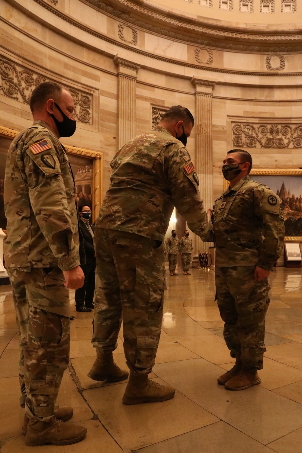 New Jersey National Guard soldiers hold promotion, reenlistment ceremony in Rotunda