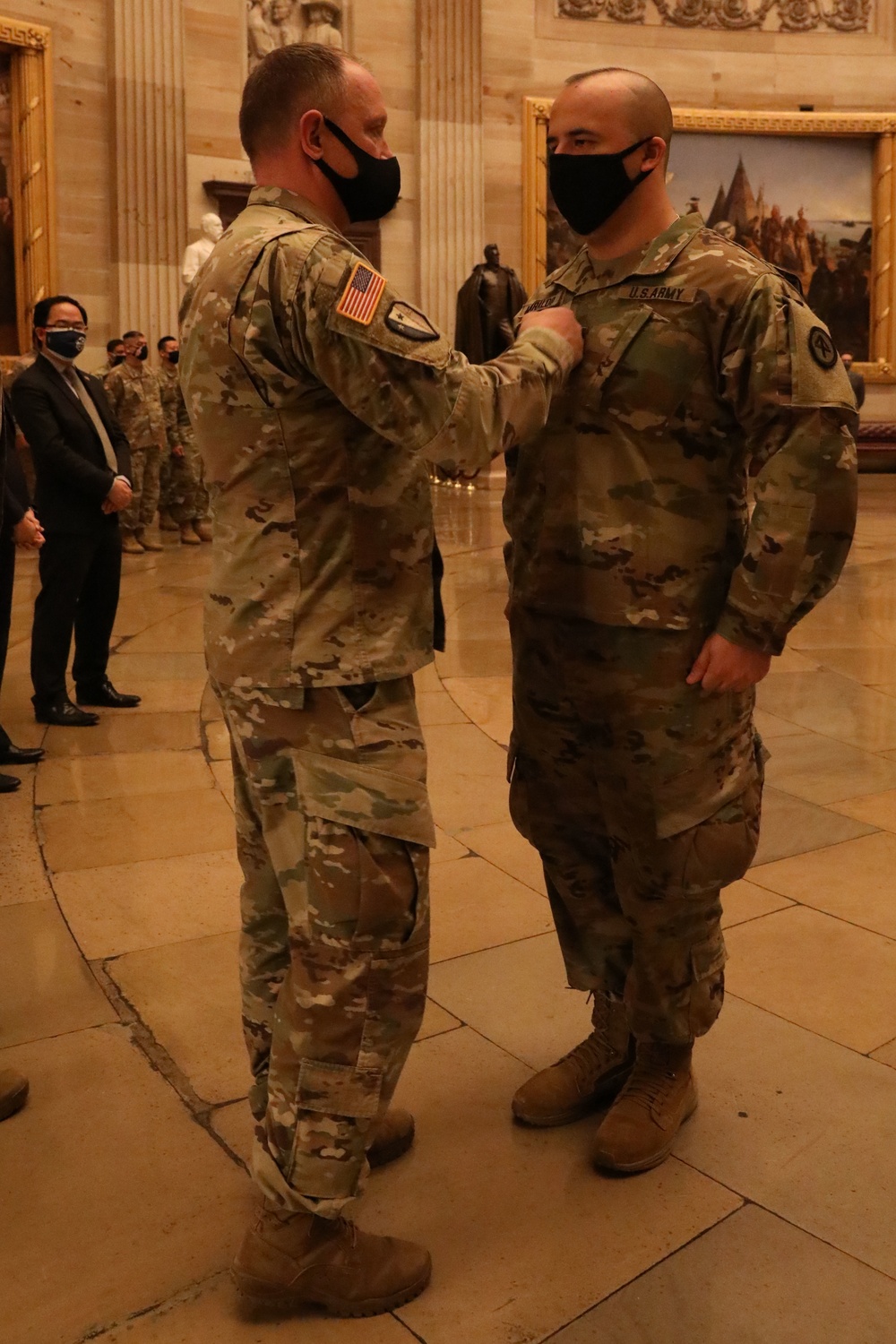 New Jersey National Guard soldiers hold promotion, reenlistment ceremony in Rotunda