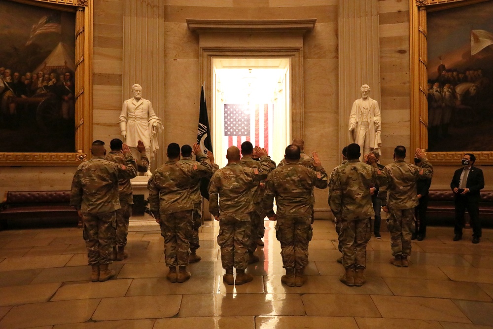 New Jersey National Guard soldiers hold promotion, reenlistment ceremony in Rotunda