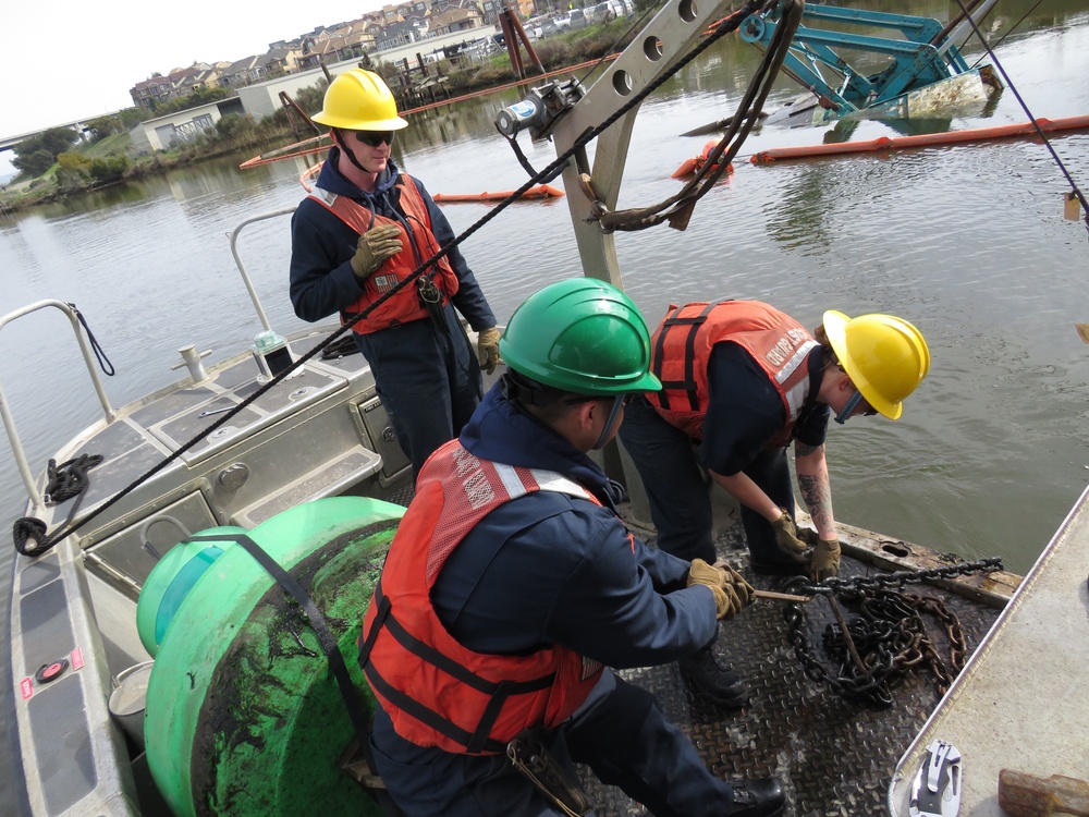 U.S. Coast Guard ANT Relieves Wreckage Buoy