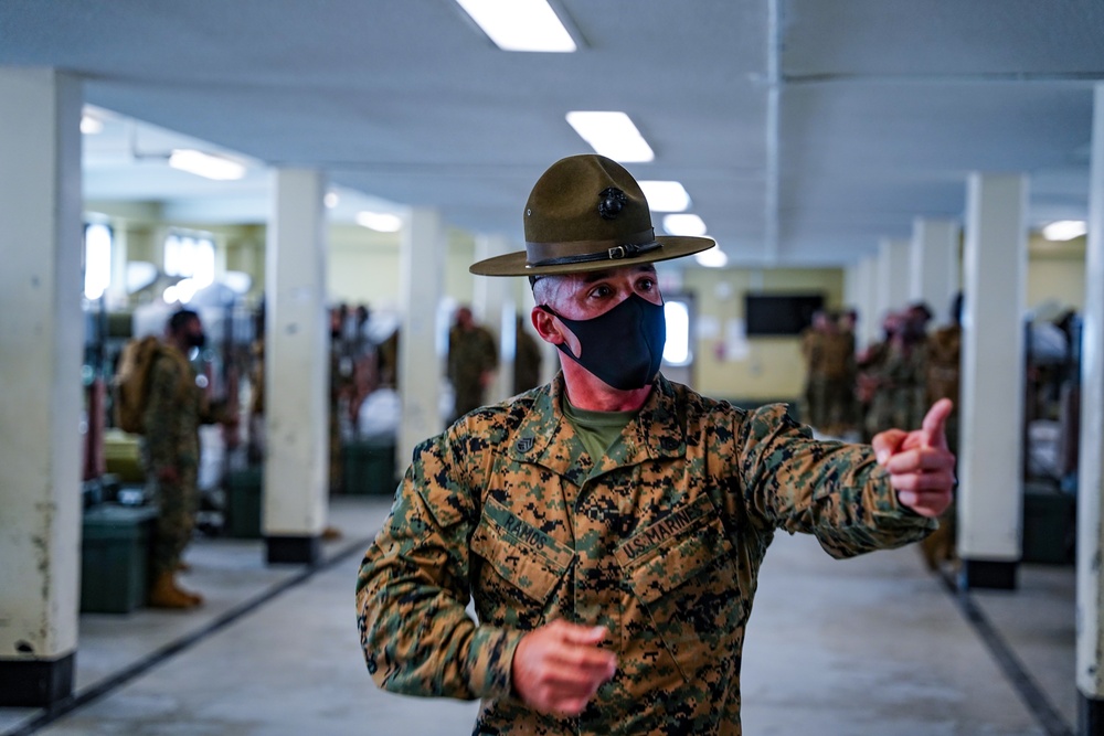 Drill Instructor School Students Practice Squad Bay Procedures