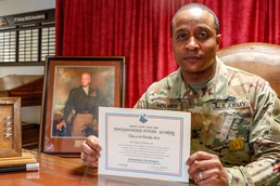 New commandant behind Patton's desk