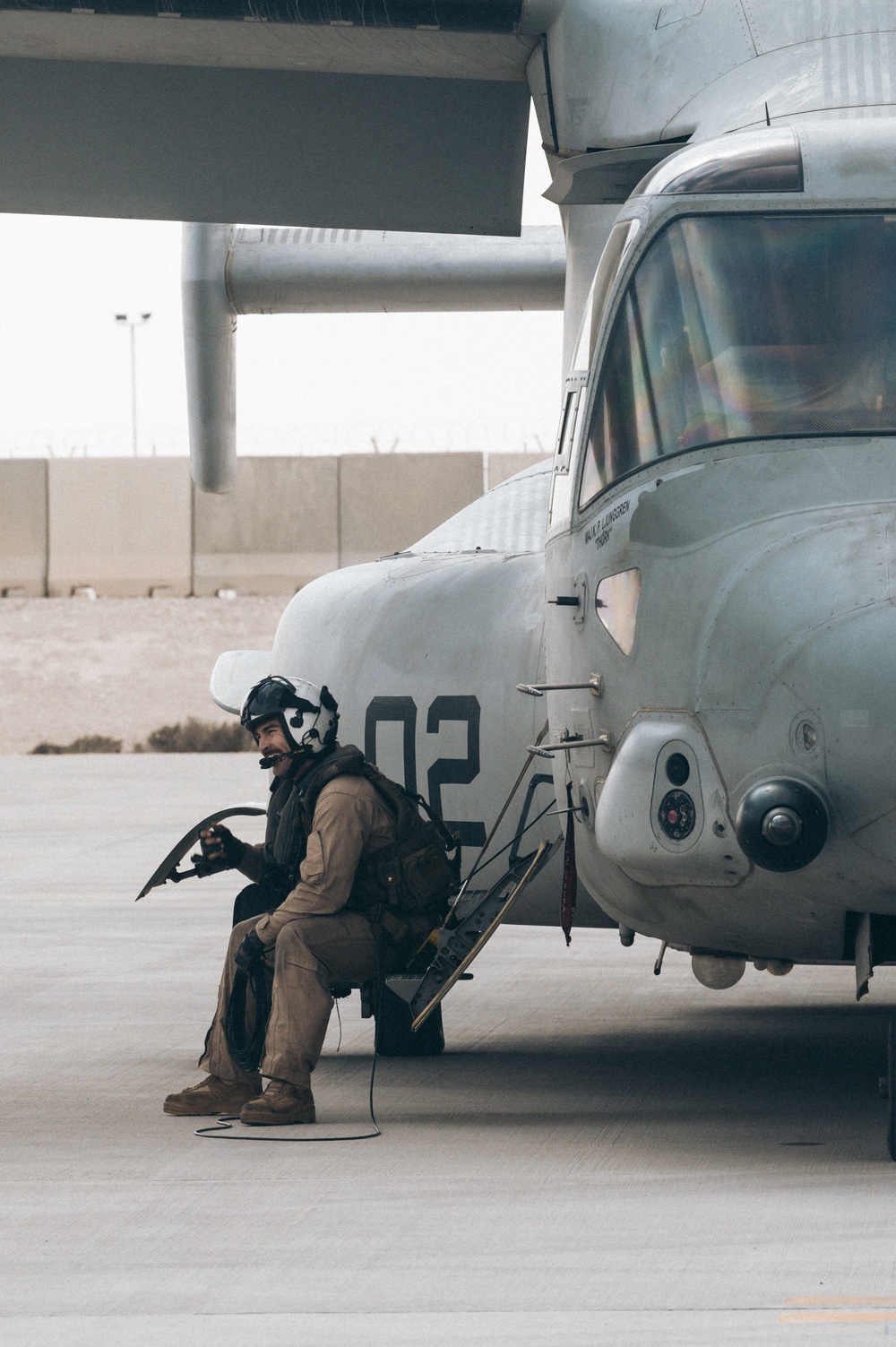 MV-22 Osprey refuels at AUAB for AFCENT ACE capstone event