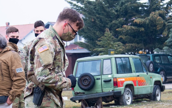 KFOR military working dog handlers train with MAT Kosovo