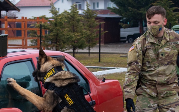 KFOR military working dog handlers train with MAT Kosovo