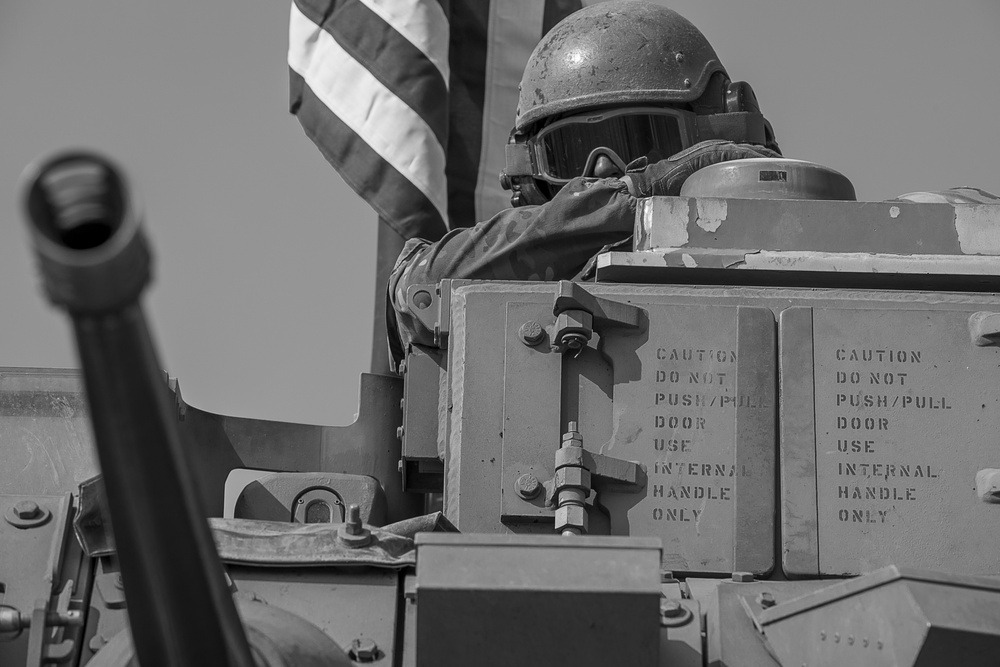 U.S. Army Bradleys Conduct a Border Crossing Patrol in Syria