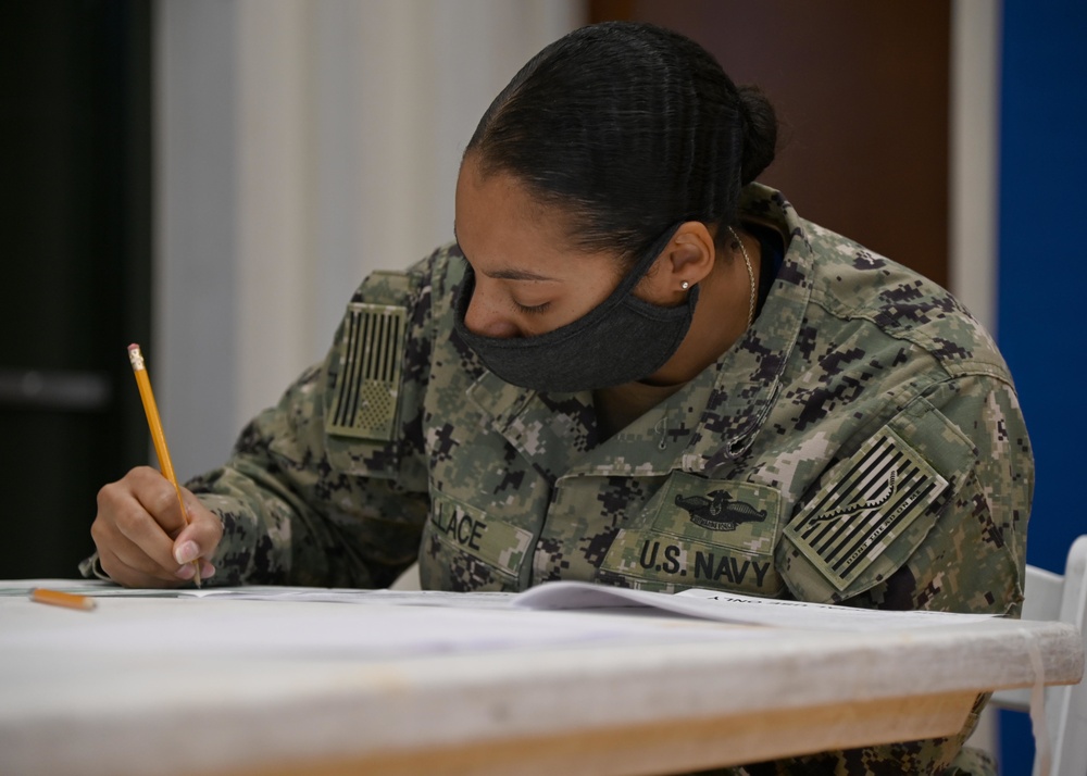 NAS Sigonella Sailors Take Navy-wide E-6 Advacement Exam