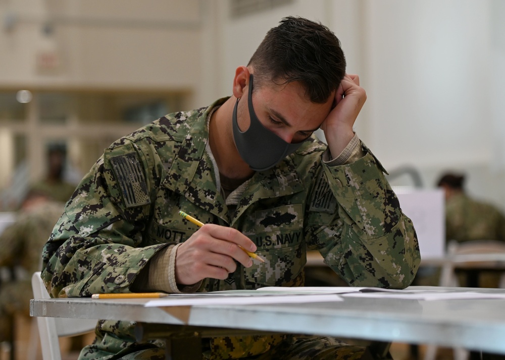 NAS Sigonella Sailors Take Navy-wide E-6 Advacement Exam