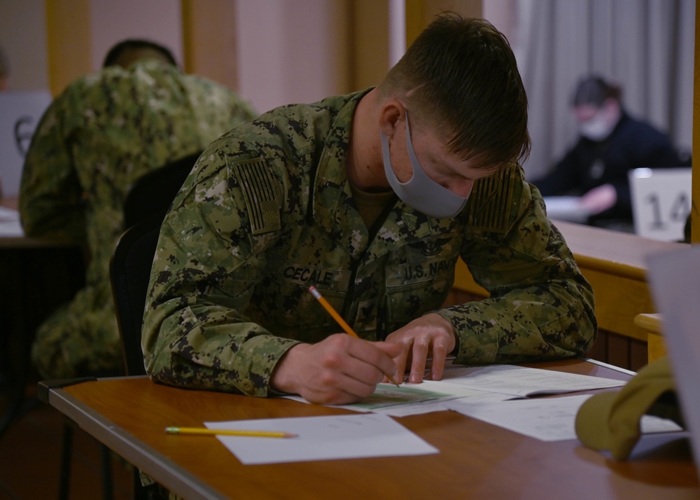 NAS Sigonella Sailors Take Navy-wide E-6 Advacement Exam