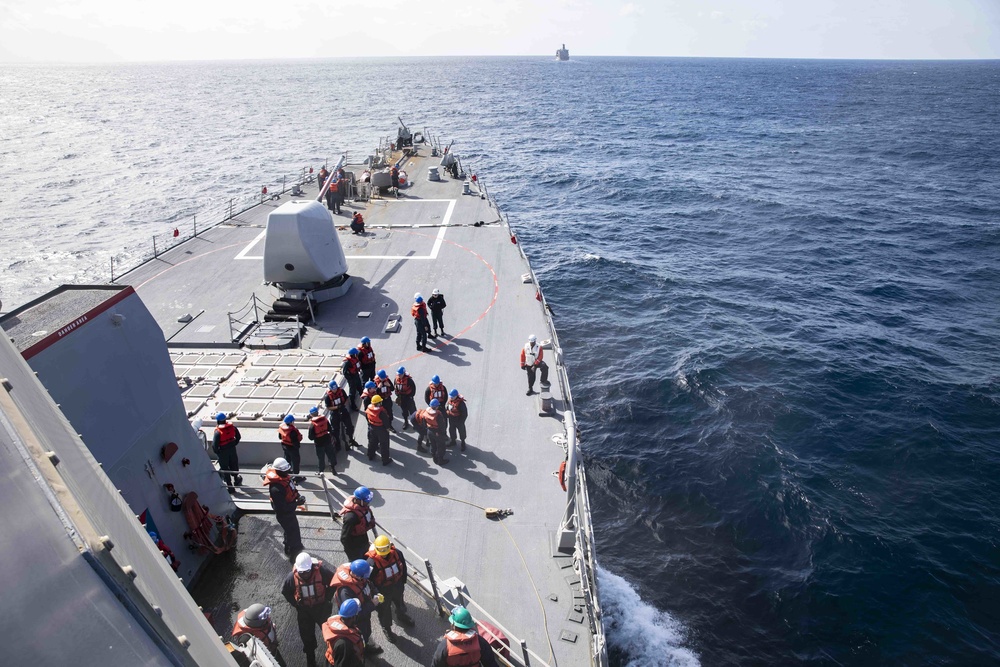 USS Porter RAS with USNS Laramie