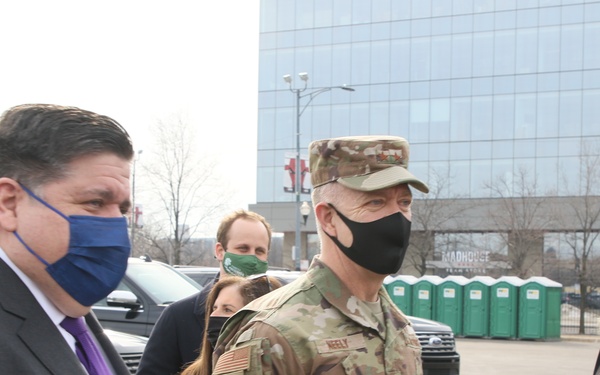 Illinois Adjutant General attends press conference to mark opening of United Center CVC