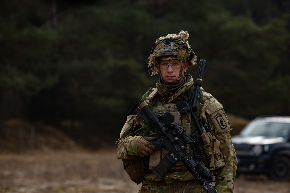 Paratrooper on patrol