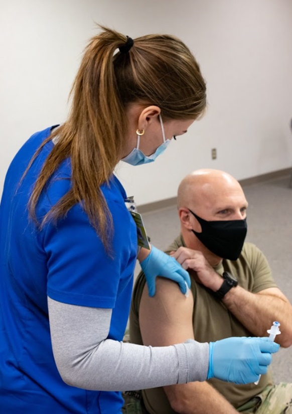 Nurse Cadet Vaccinates Her ROTC Instructor
