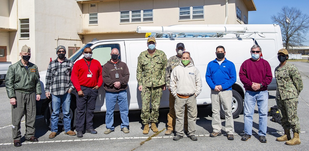 Rear Adm. Chip Rock Recognizes NAS Oceana, JEB LCFS Public Works Department Employees