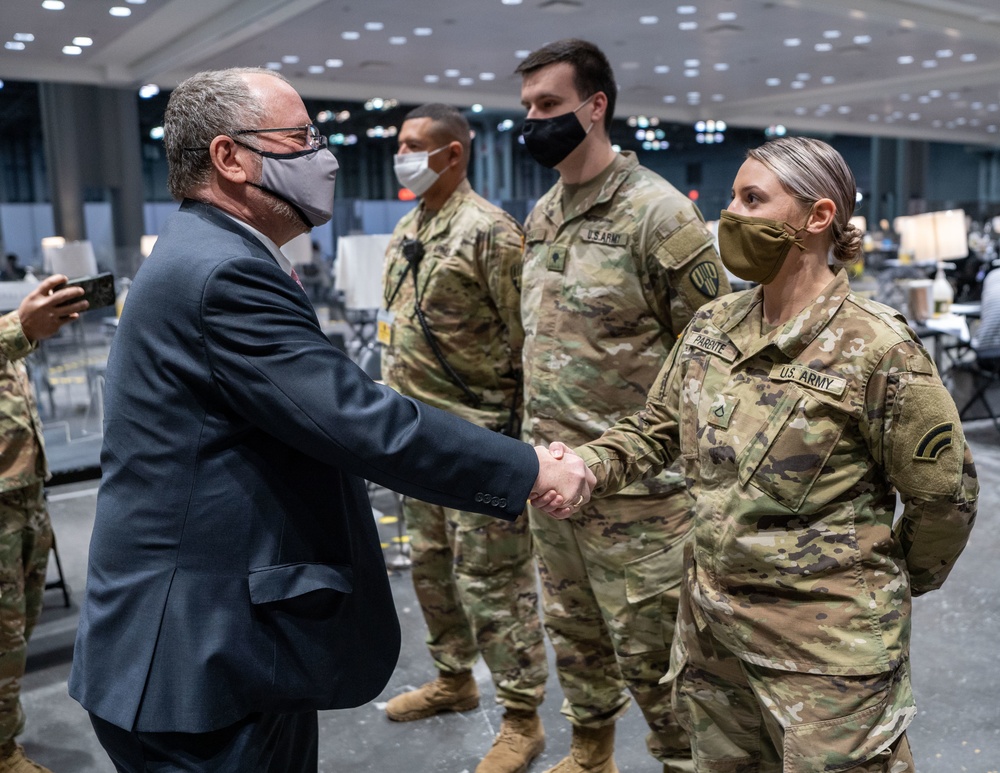 Civilian Aide to Secretary of the Army New York (South) visits Javits Center NY Vaccination Site