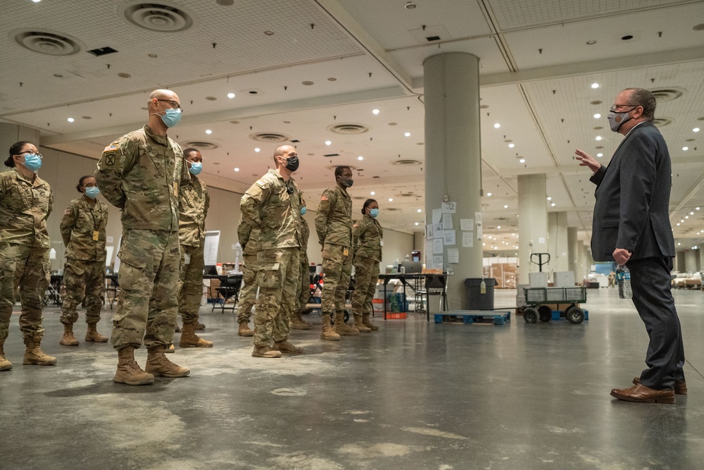 Civilian Aide to Secretary of the Army New York (South) visits Javits Center NY Vaccination Site
