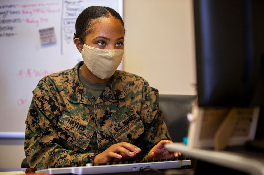 Sgt. Jerre’al Hayles awarded the 2020 Trial Service Office Marine of the Year