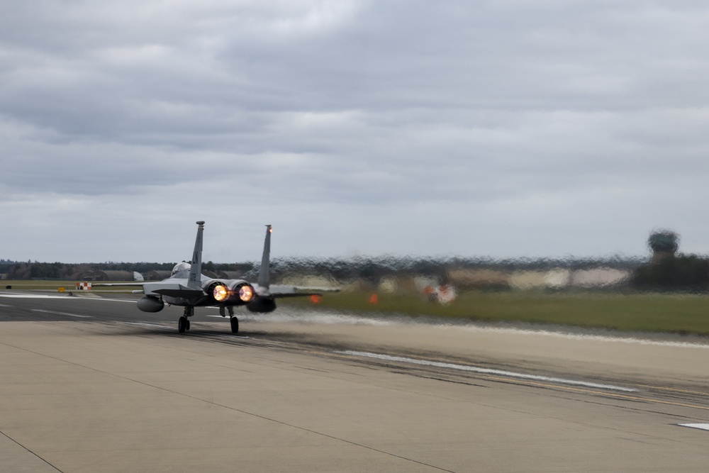 493rd Fighter Squadron conducts routine aerial operations