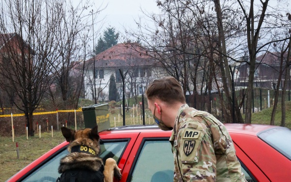 KFOR military working dog handlers train with MAT Kosovo