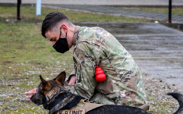 KFOR military working dog handlers train with MAT Kosovo