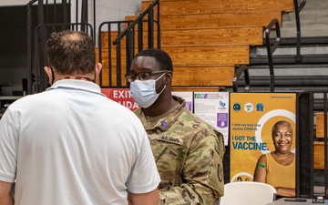 U.S. Virgin Islands community members receive vaccinations at the COVID-19 Community Vaccination Center