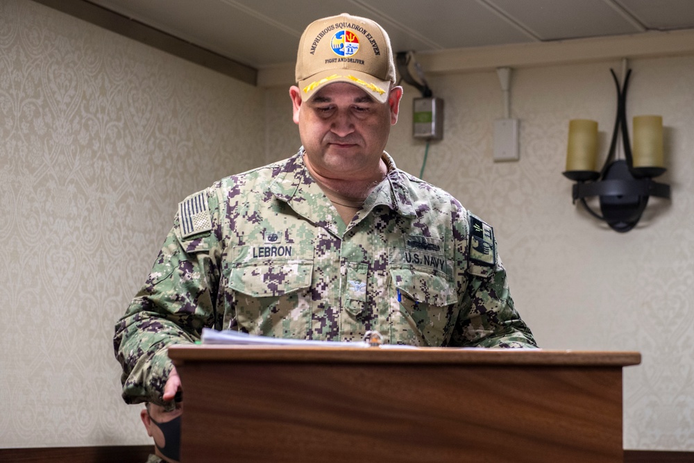 Amphibious Squadron 11 Changes Command