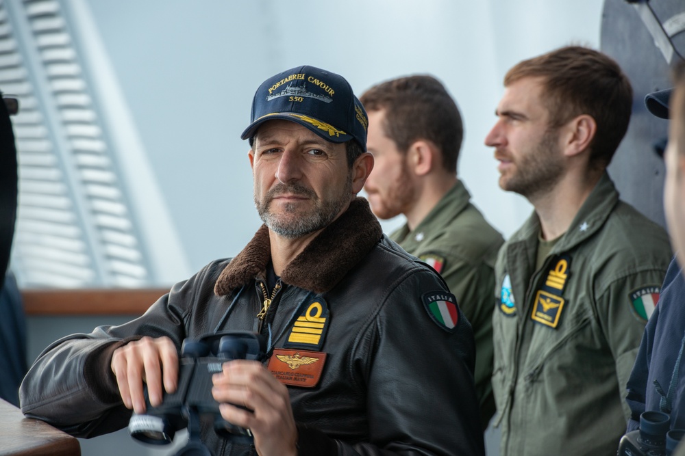 Italian Navy Capt. Giancarlo Ciappina, commanding officer, Italian aircraft carrier ITS Cavour (CVH 550)