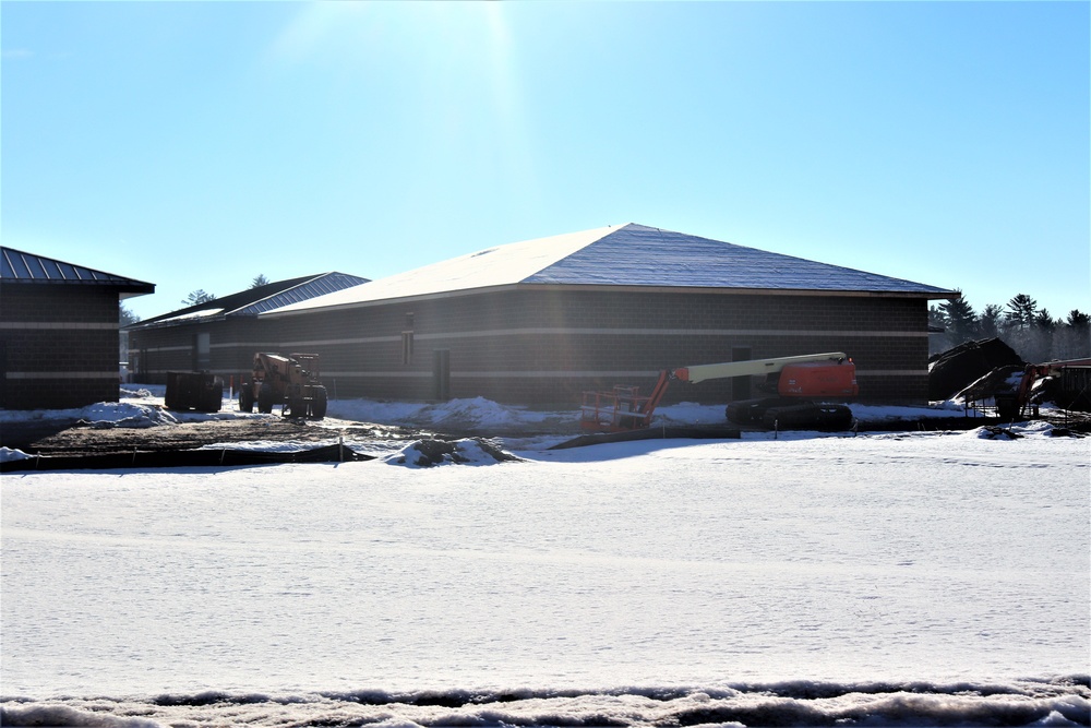 Construction of 6th simulations training building making progress at Fort McCoy