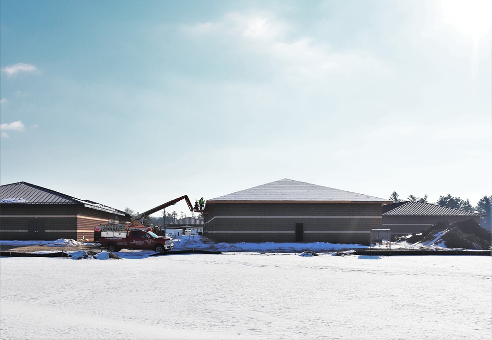 Construction of 6th simulations training building making progress at Fort McCoy