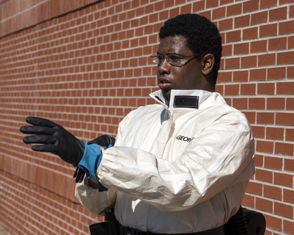 Multi-capable Airmen participate in Chemical Decon Training