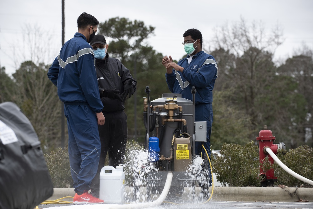 Multi-capable Airmen participate in Chemical Decon Training