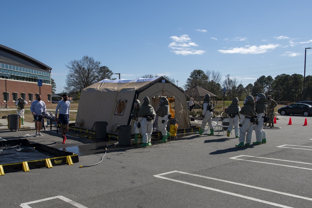 Multi-capable Airmen participate in Chemical Decon Training