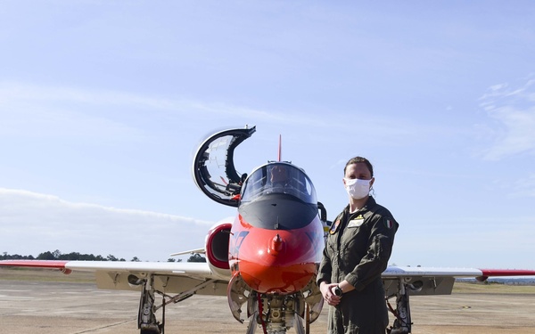 Italian navy Ensign Erika Raballo becomes the Italian navy's first female strike fighter pilot