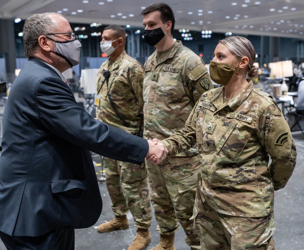 Civilian Aide to Secretary of the Army New York (South) visits Javits Center NY Vaccination Site