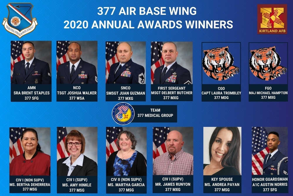 377th Air Base Wing 2020 Annual Awards Winners