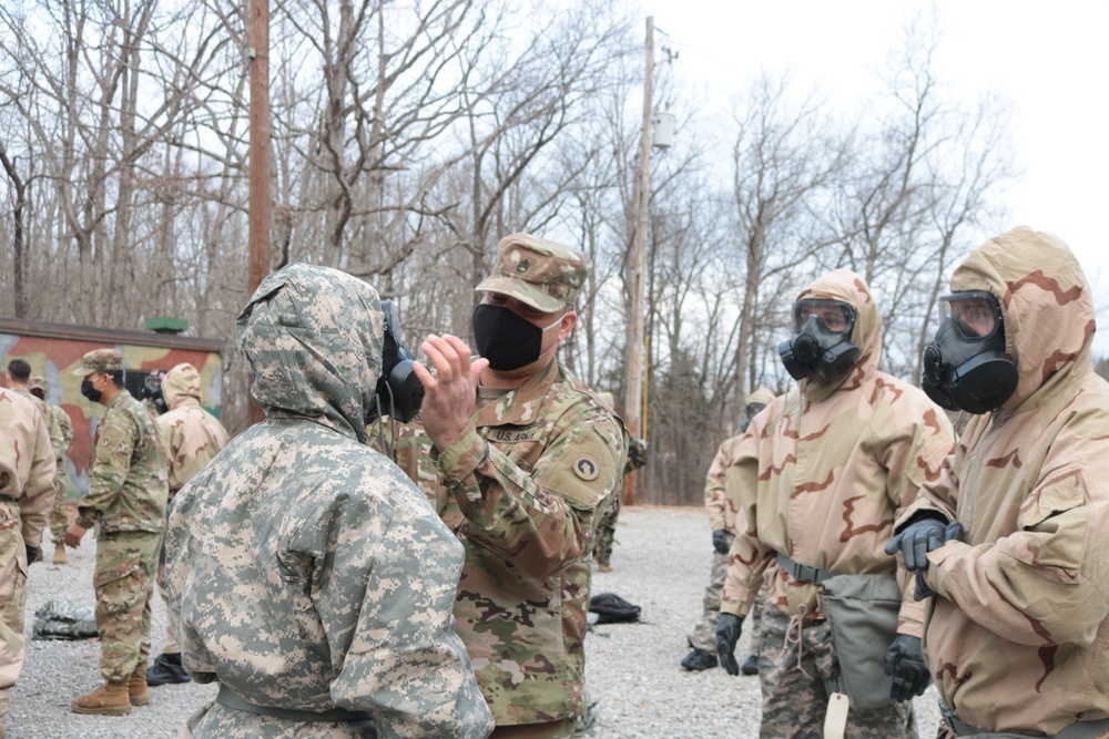 1st Theater Sustainment Command Soldiers attend chemical, biological, radiological and nuclear training