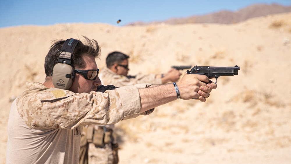 11th MEU Marines conduct pistol qualification range during RUT