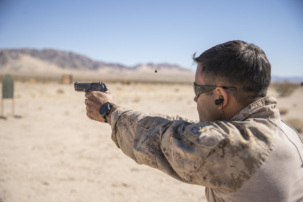 11th MEU Marines conduct pistol qualification range during RUT